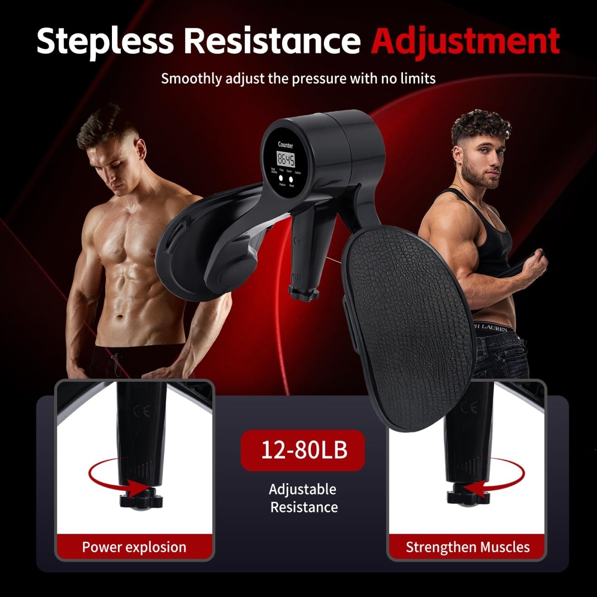 Smart Thigh Fitness Trainer with LED Display – Adjustable Resistance 12–80lb - Direct On Sale