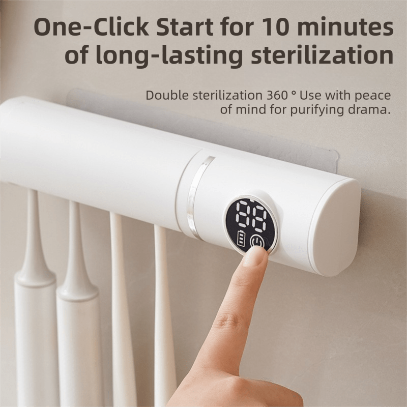 Smart UV Toothbrush Sanitizer with Turbo Drying Fan & LCD Display - Direct On Sale