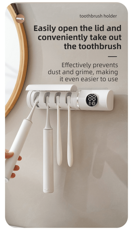 Smart UV Toothbrush Sanitizer with Turbo Drying Fan & LCD Display - Direct On Sale