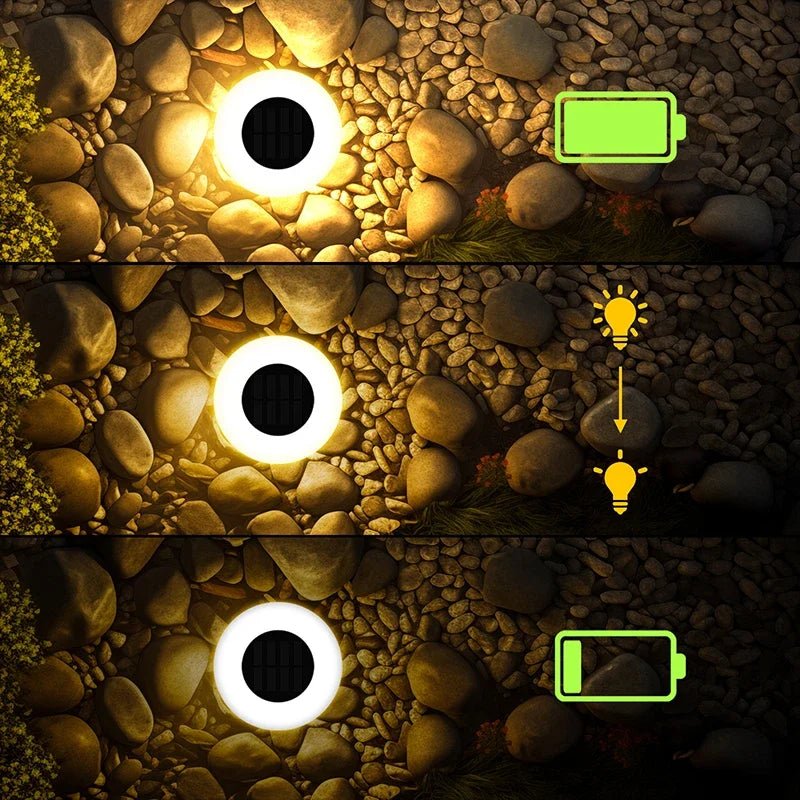 Solar Lights 360° LED Floor Lights Waterproof with On/Off for Garden, Yard, Driveway, Patio, Lawn 4Pack - Direct On Sale