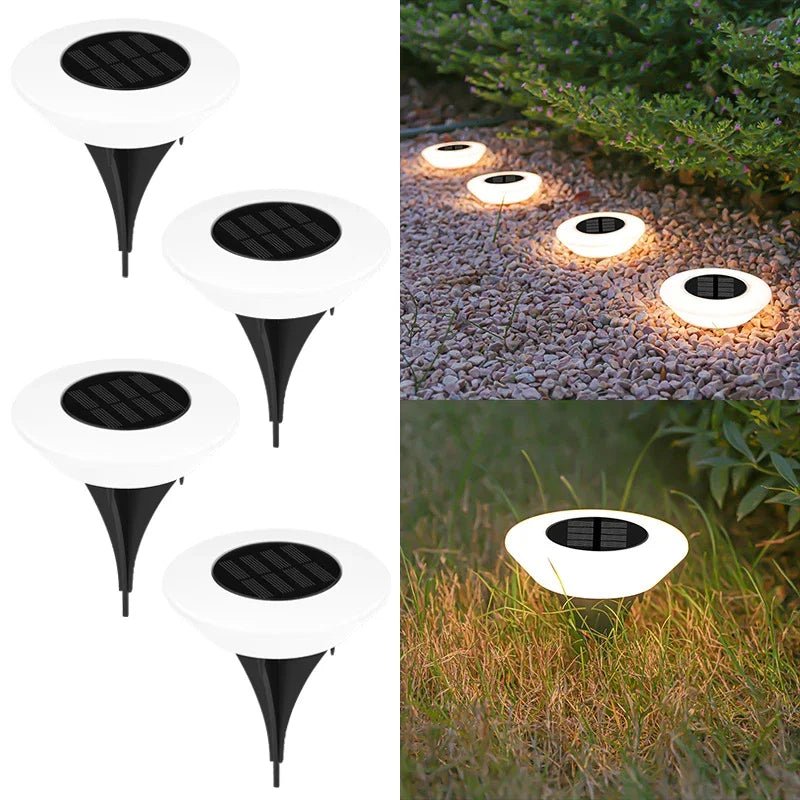 Solar Lights 360° LED Floor Lights Waterproof with On/Off for Garden, Yard, Driveway, Patio, Lawn 4Pack - Direct On Sale
