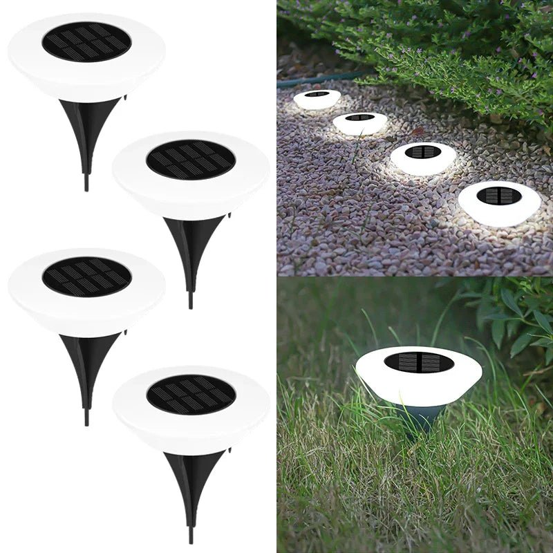 Solar Lights 360° LED Floor Lights Waterproof with On/Off for Garden, Yard, Driveway, Patio, Lawn 4Pack - Direct On Sale