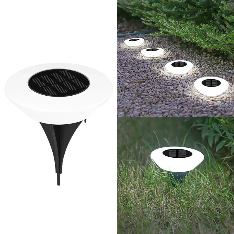 Solar Lights 360° LED Floor Lights Waterproof with On/Off for Garden, Yard, Driveway, Patio, Lawn 4Pack - Direct On Sale