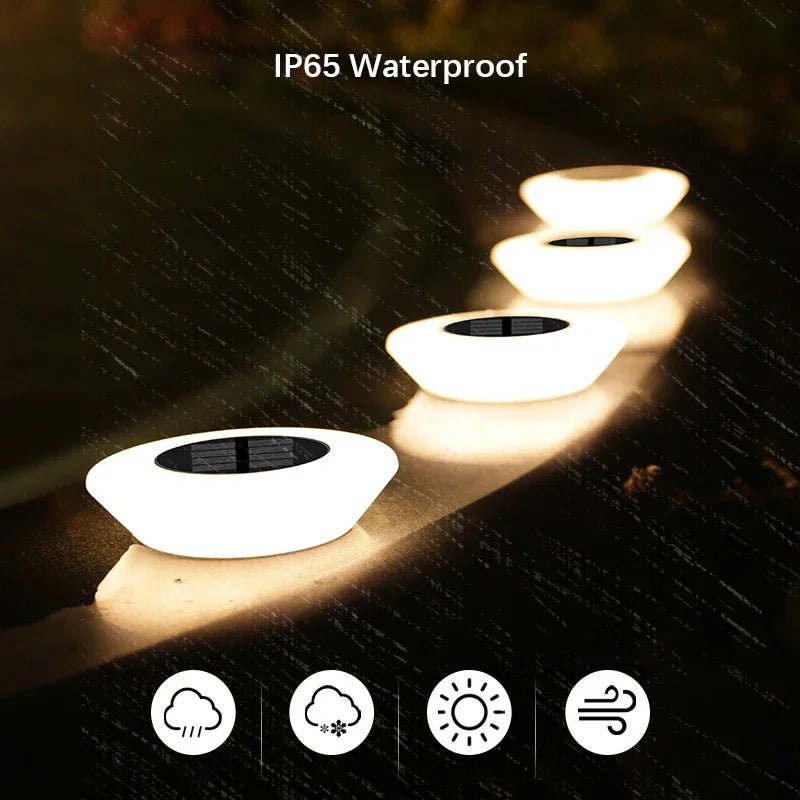 Solar Lights 360° LED Floor Lights Waterproof with On/Off for Garden, Yard, Driveway, Patio, Lawn 4Pack - Direct On Sale