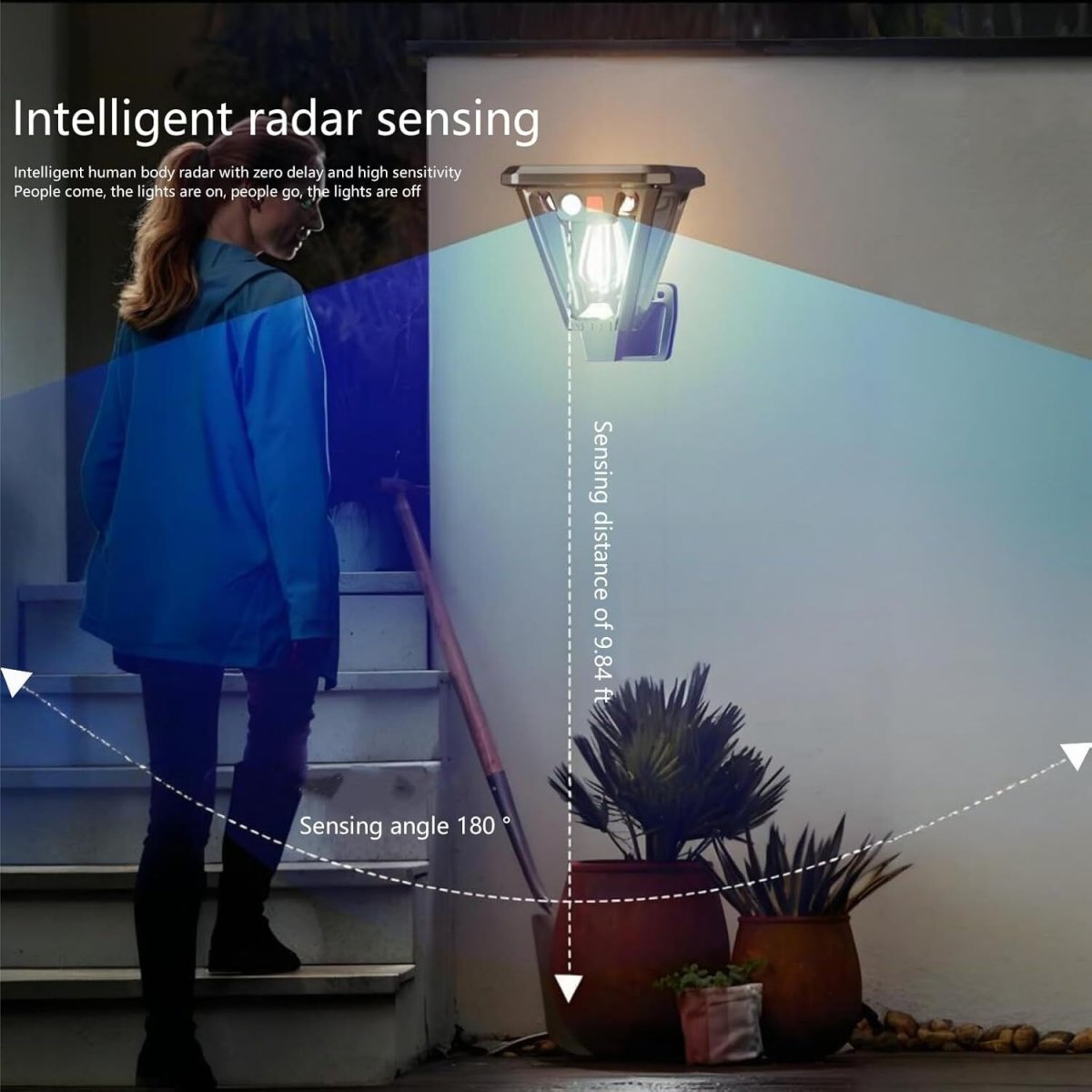 Solar Motion Sensor Wall Lights (2 - Pack) – Waterproof Outdoor Garden & Patio Lighting - Direct On Sale