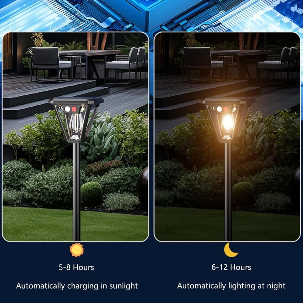 Solar Motion Sensor Wall Lights (2 - Pack) – Waterproof Outdoor Garden & Patio Lighting - Direct On Sale
