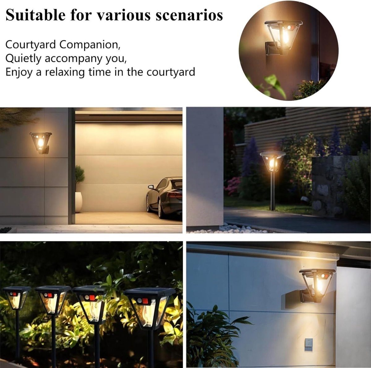 Solar Motion Sensor Wall Lights (2 - Pack) – Waterproof Outdoor Garden & Patio Lighting - Direct On Sale