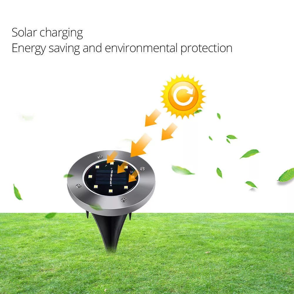 Solar Powered LED Buried Inground Recessed Light Garden Outdoor Deck Path - Direct On Sale