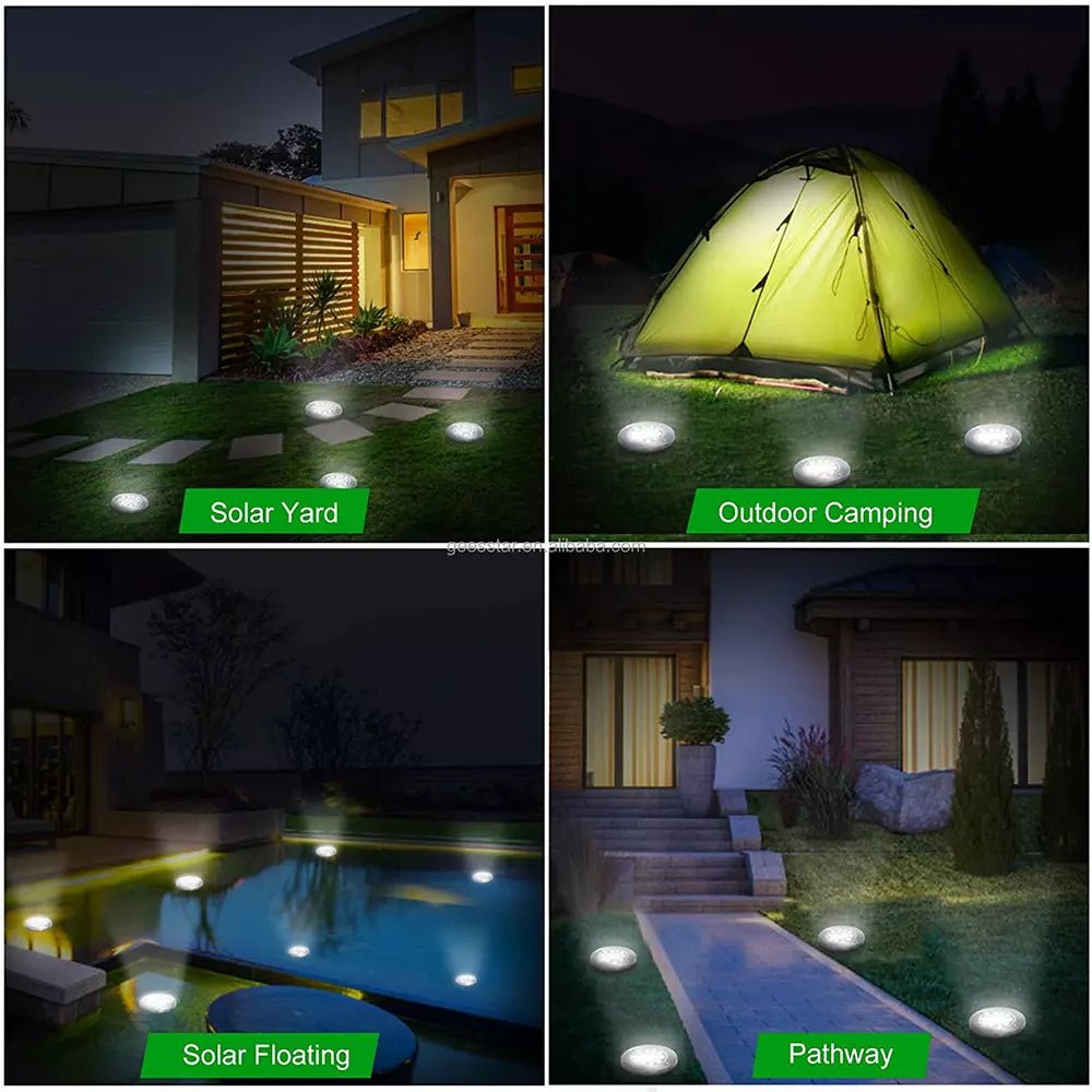 Solar Powered LED Buried Inground Recessed Light Garden Outdoor Deck Path - Direct On Sale