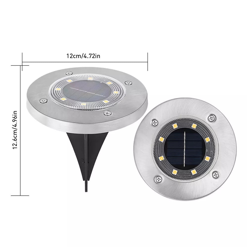 Solar Powered LED Buried Inground Recessed Light Garden Outdoor Deck Path - Direct On Sale