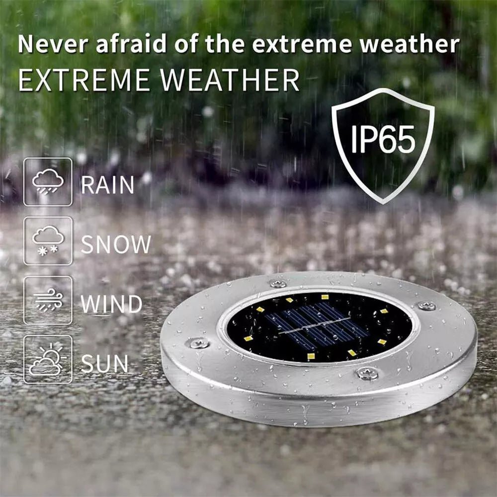 Solar Powered LED Buried Inground Recessed Light Garden Outdoor Deck Path - Direct On Sale