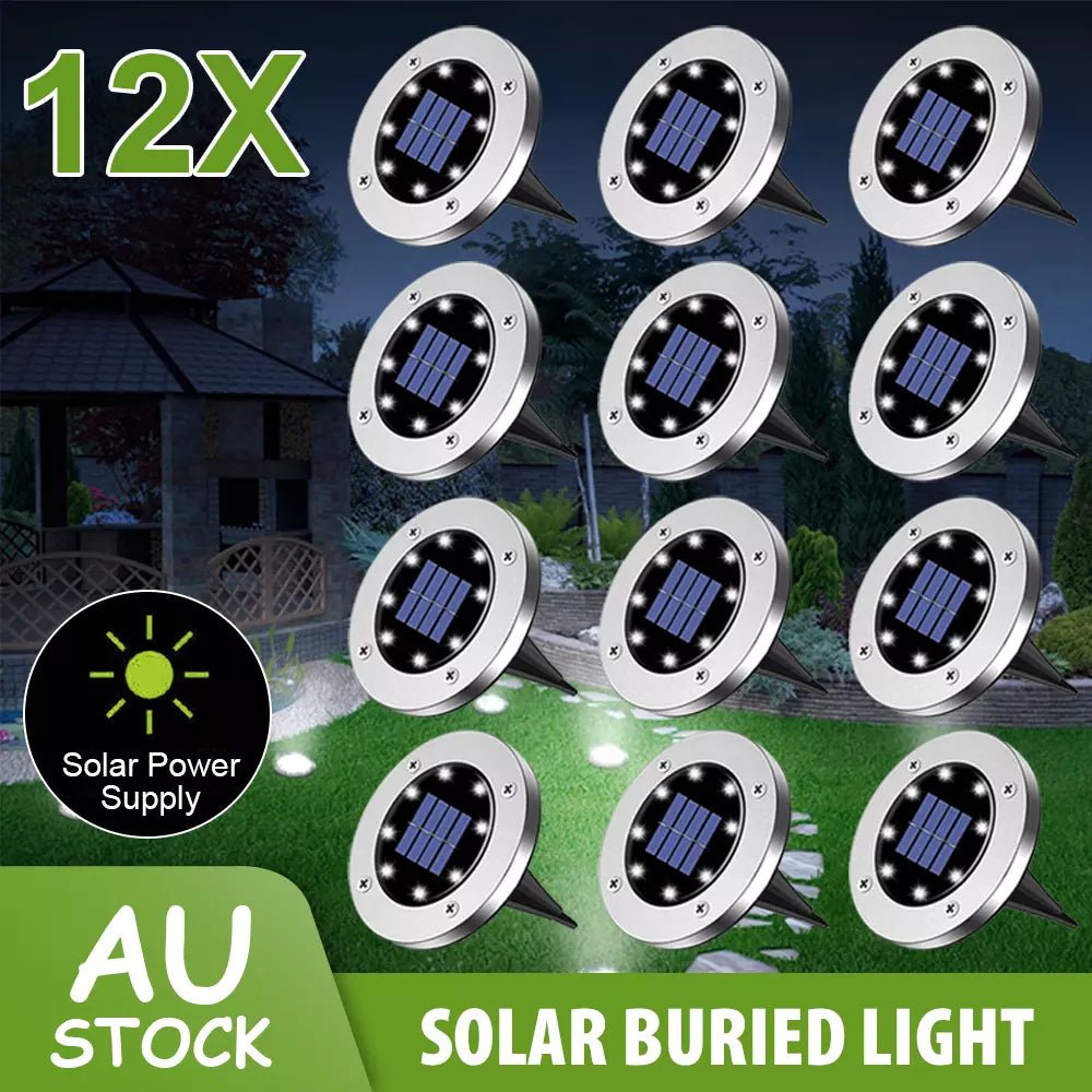Solar Powered LED Buried Inground Recessed Light Garden Outdoor Deck Path - Direct On Sale