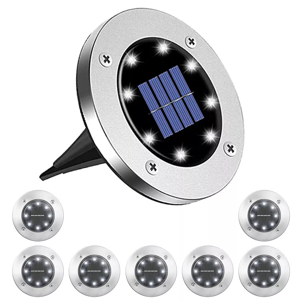 Solar Powered LED Buried Inground Recessed Light Garden Outdoor Deck Path - Direct On Sale
