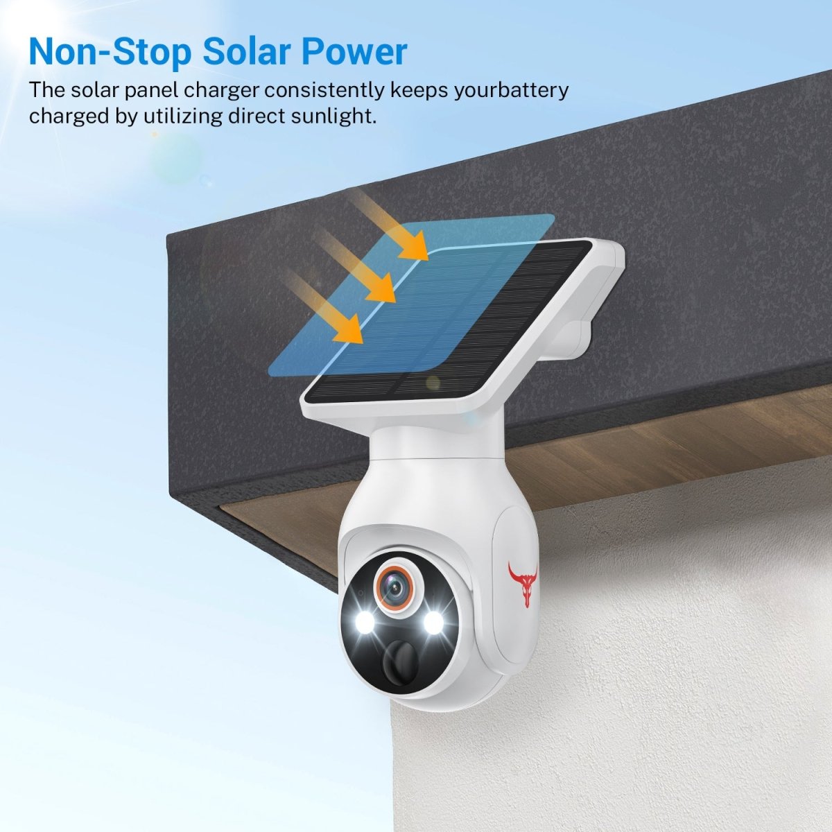 Solar Powered Outdoor Security Camera 1080P - Wireless Smart Home PTZ CCTV with Two - Way Audio, IP65 Waterproof & Colour Night Vision - Direct On Sale