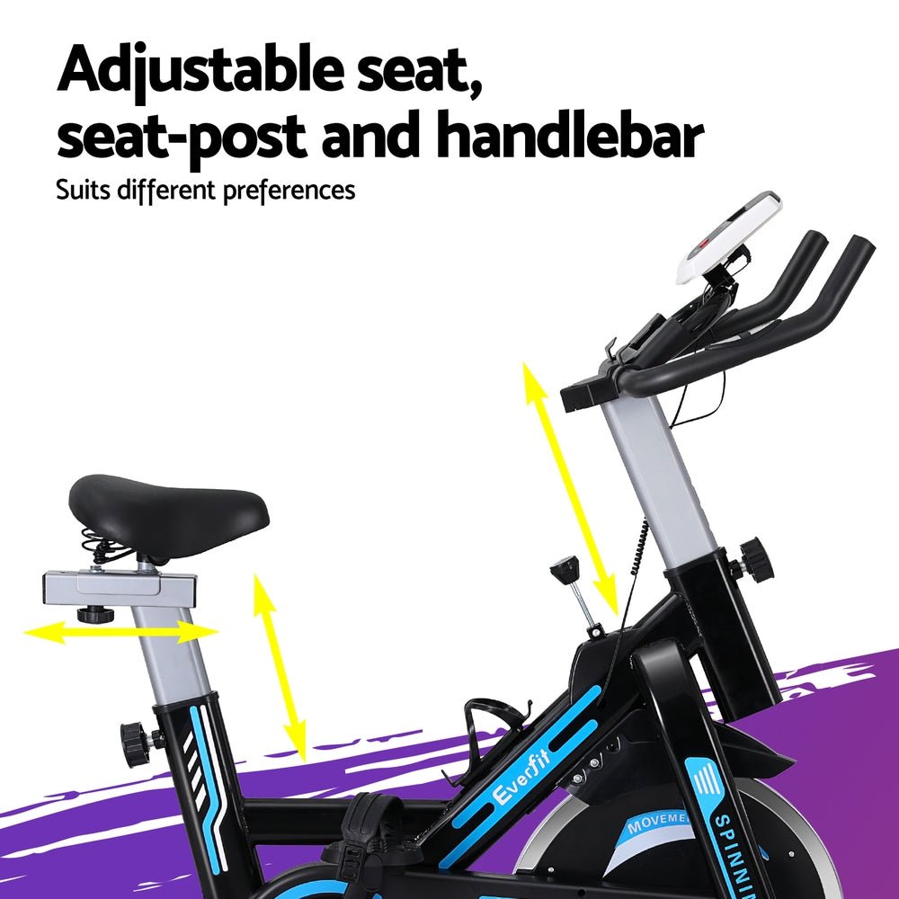 Spin Bike Exercise Bike 13KG Flywheel Fitness 150kg capacity - Direct On Sale