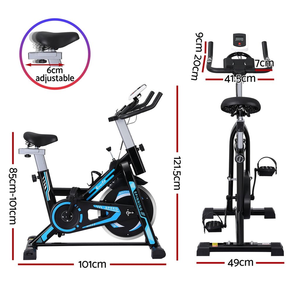 Spin Bike Exercise Bike 13KG Flywheel Fitness 150kg capacity - Direct On Sale