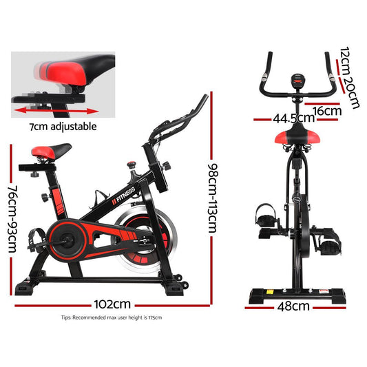 Spin Bike Exercise Bike Flywheel Cycling Home Gym Fitness 120kg - Direct On Sale