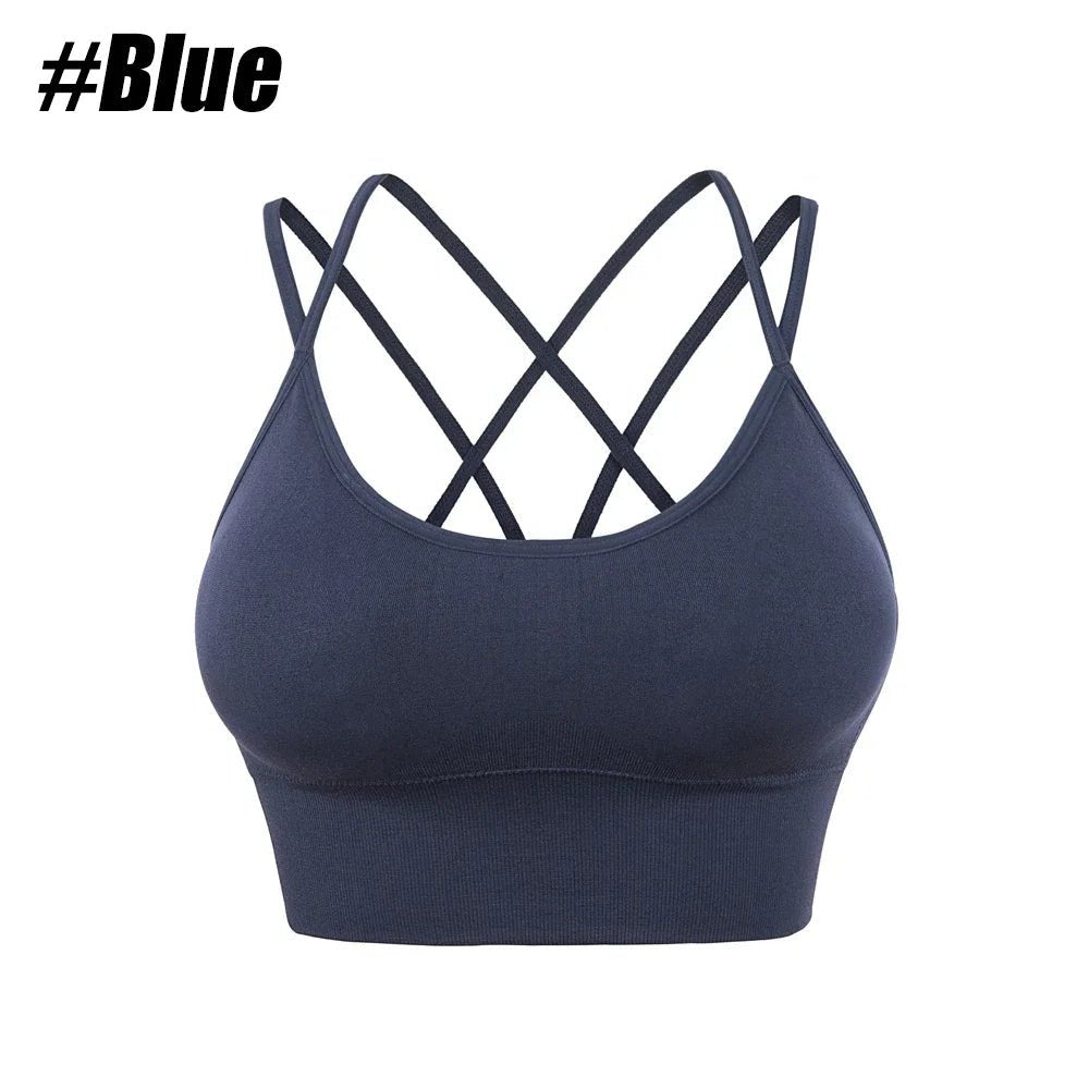 Sports Bras Women Push Up Solid Sports Bra Jogging Gym Wear Fitness - Direct On Sale