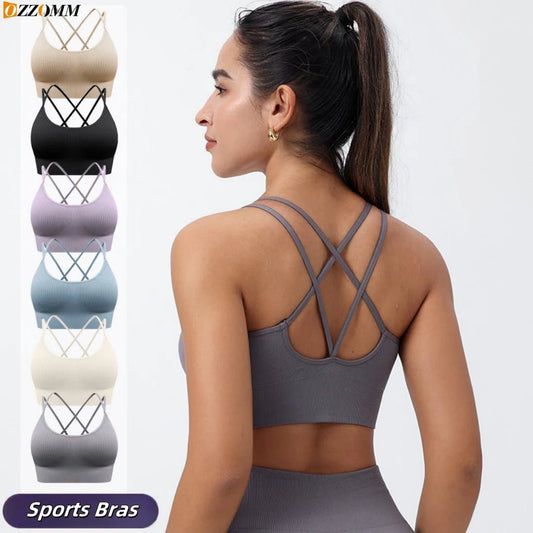 Sports Bras Women Push Up Solid Sports Bra Jogging Gym Wear Fitness - Direct On Sale
