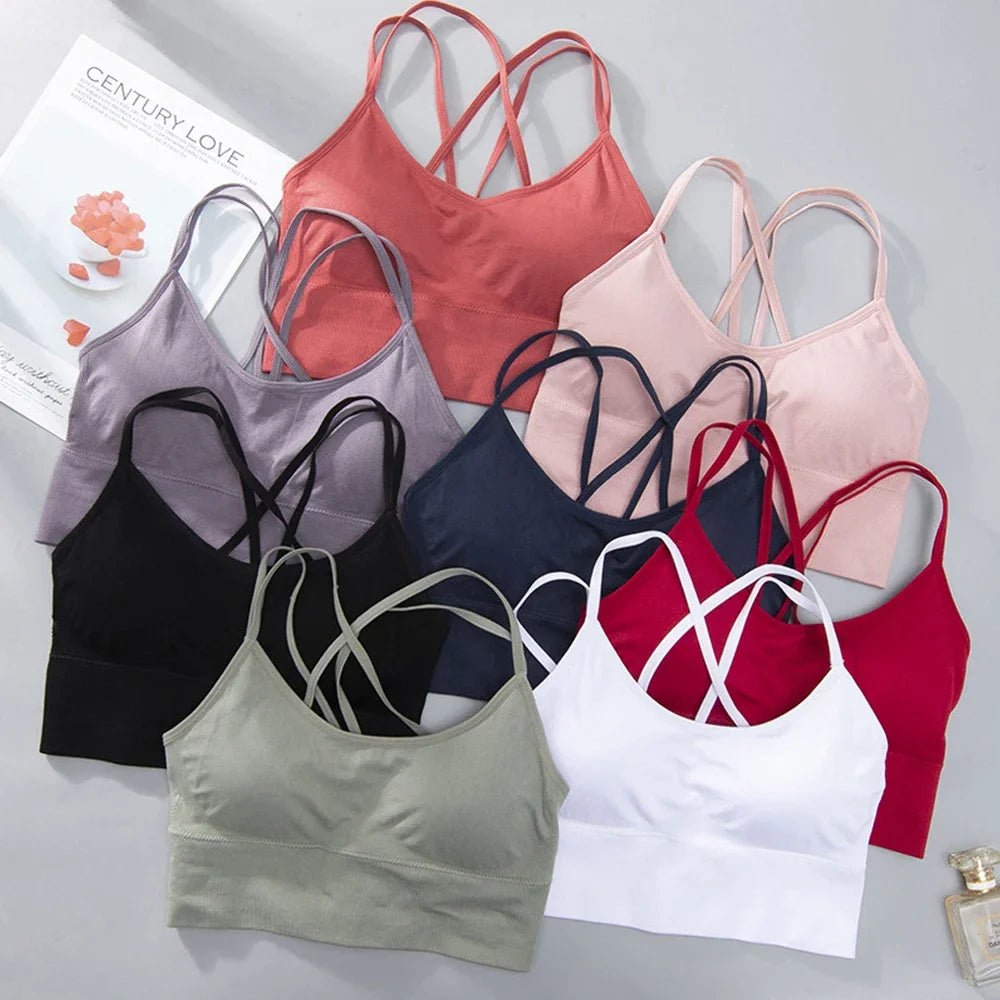 Sports Bras Women Push Up Solid Sports Bra Jogging Gym Wear Fitness - Direct On Sale