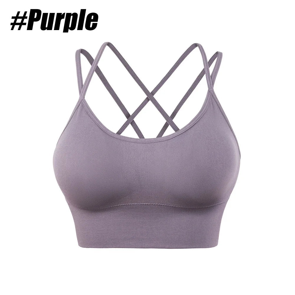 Sports Bras Women Push Up Solid Sports Bra Jogging Gym Wear Fitness - Direct On Sale