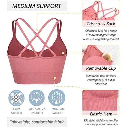 Sports Bras Women Push Up Solid Sports Bra Jogging Gym Wear Fitness - Direct On Sale