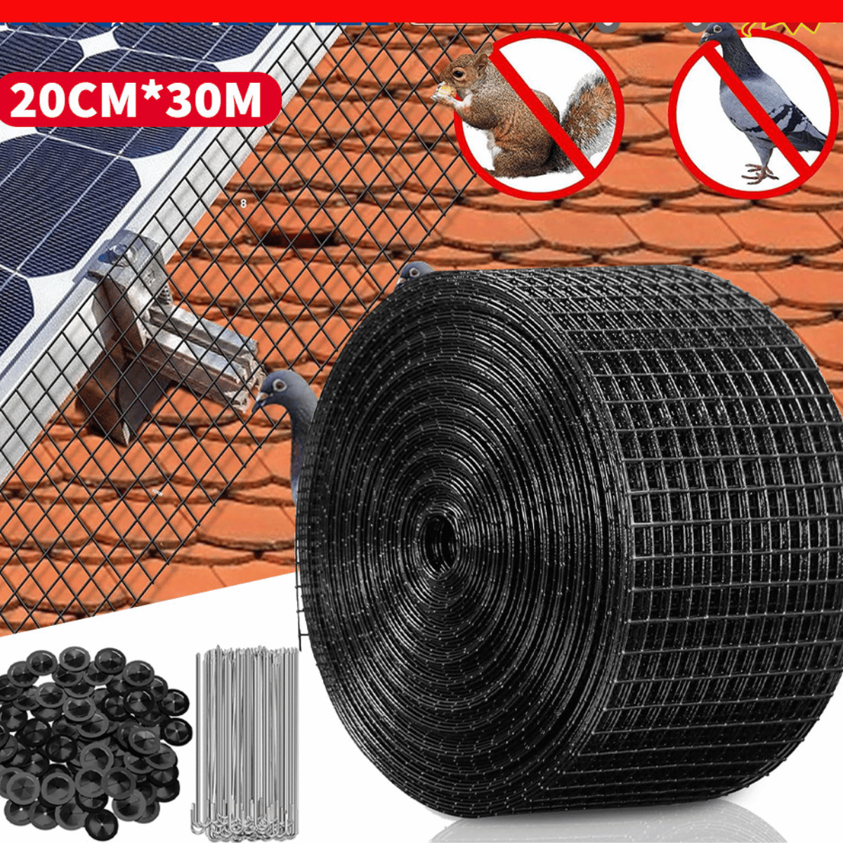 Stainless Steel Solar Panel Bird Proofing Kit Mesh 30m - Direct On Sale