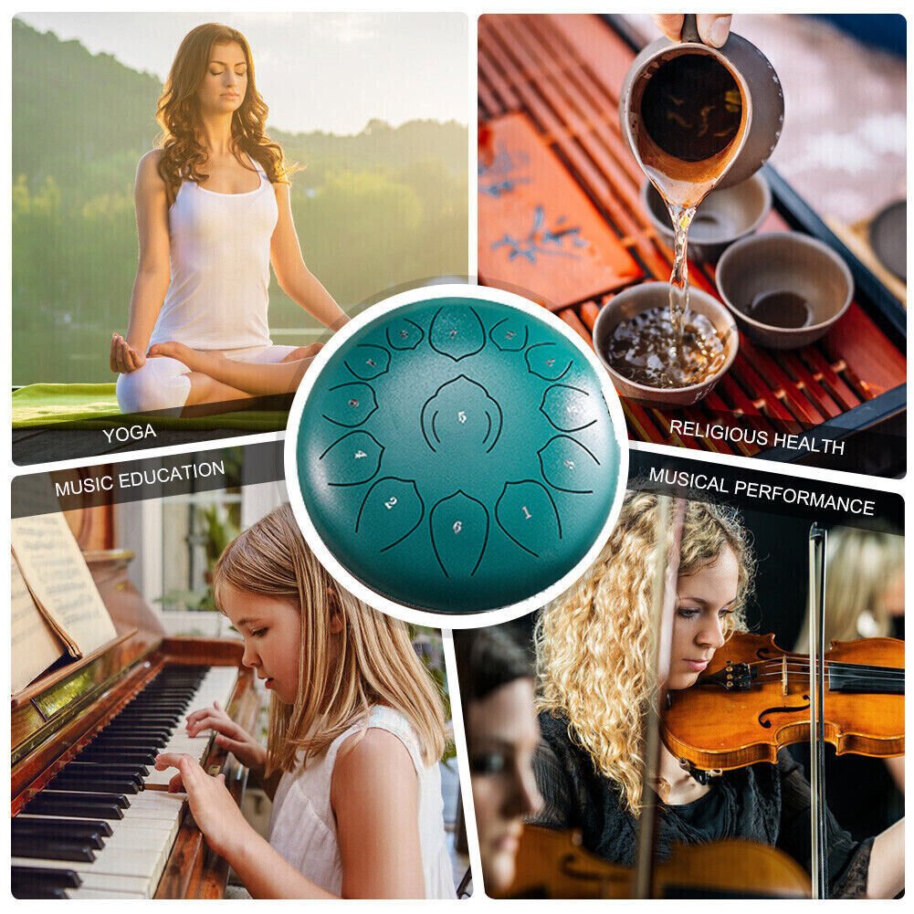Steel Tongue Drum Instrument for Meditation, Decompression, Music and Gift - Direct On Sale
