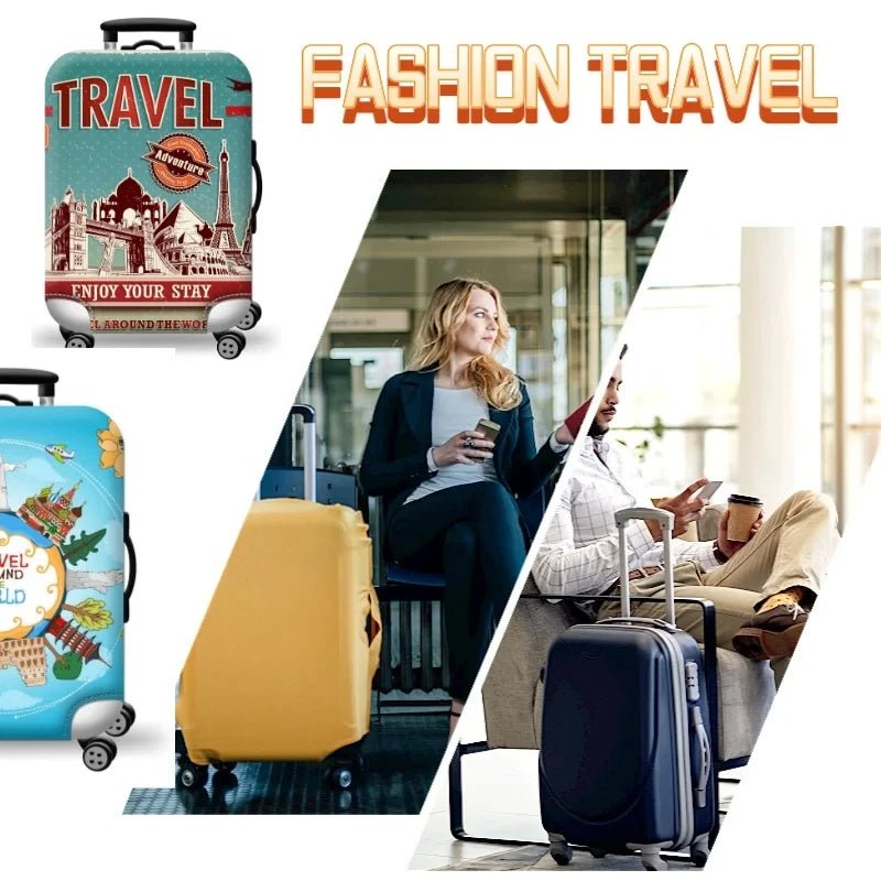 Stretch Luggage Cover – Travel Suitcase Protector with Zipper & Buckle | 26 Pattern Designs | S–XL Sizes - Direct On Sale