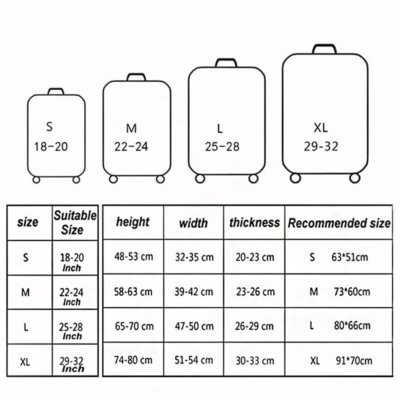 Stretch Luggage Cover – Travel Suitcase Protector with Zipper & Buckle | 26 Pattern Designs | S–XL Sizes - Direct On Sale