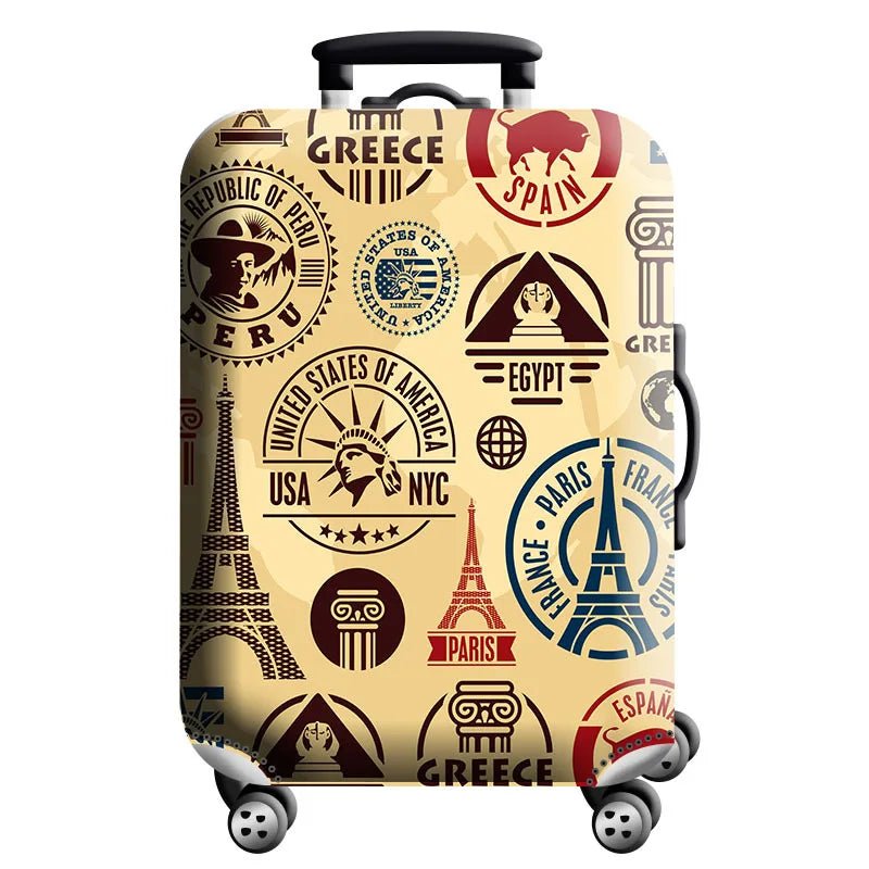 Stretch Luggage Cover – Travel Suitcase Protector with Zipper & Buckle | 26 Pattern Designs | S–XL Sizes - Direct On Sale