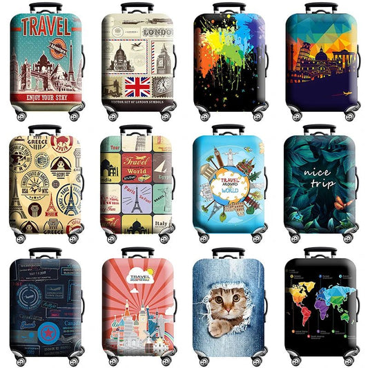 Stretch Luggage Cover – Travel Suitcase Protector with Zipper & Buckle | 26 Pattern Designs | S–XL Sizes - Direct On Sale