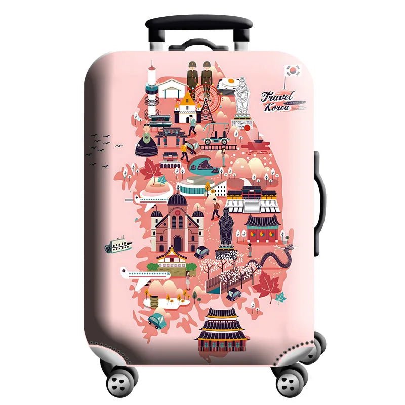 Stretch Luggage Cover – Travel Suitcase Protector with Zipper & Buckle | 26 Pattern Designs | S–XL Sizes - Direct On Sale