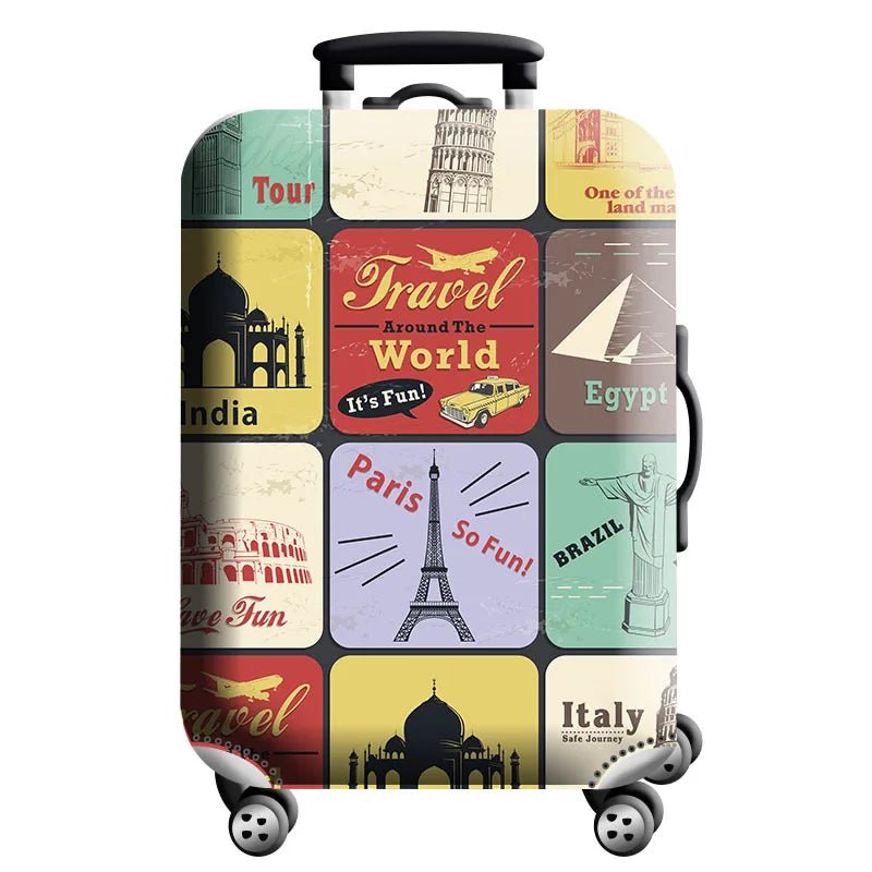 Stretch Luggage Cover – Travel Suitcase Protector with Zipper & Buckle | 26 Pattern Designs | S–XL Sizes - Direct On Sale