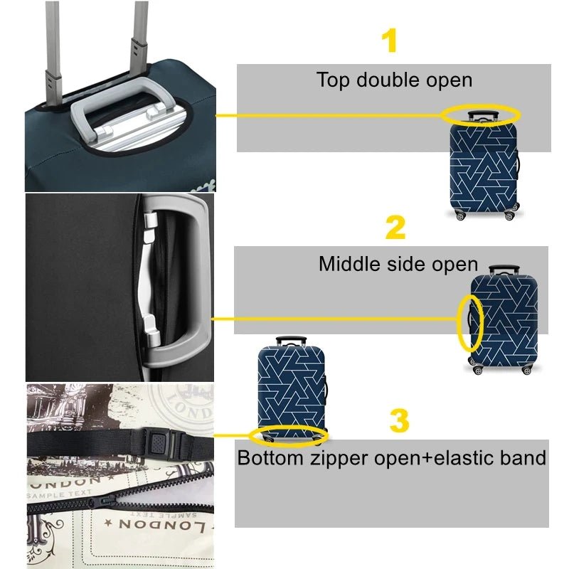 Stretch Luggage Cover – Travel Suitcase Protector with Zipper & Buckle | 26 Pattern Designs | S–XL Sizes - Direct On Sale