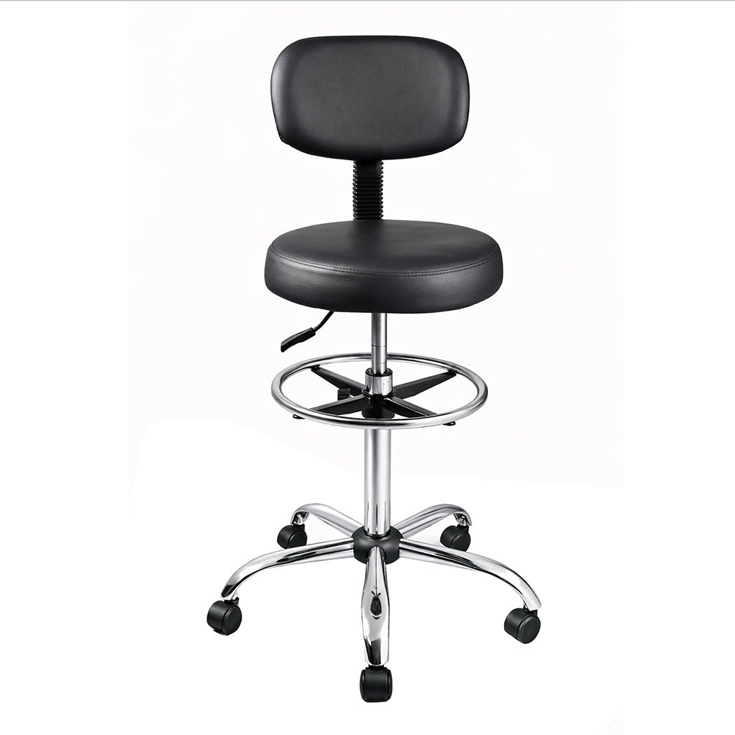 Swivel Office Chair Ergonomic Stool Height Adjustable Footrest Backrest - Direct On Sale