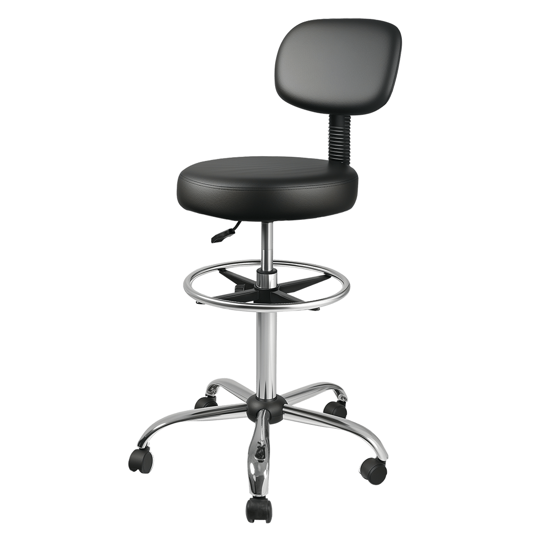 Swivel Office Chair Ergonomic Stool Height Adjustable Footrest Backrest - Direct On Sale