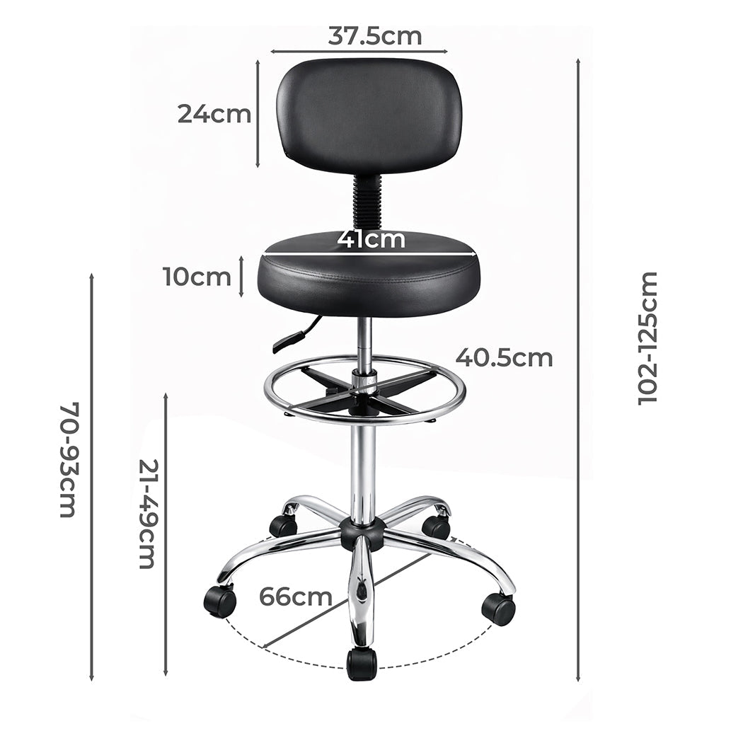 Swivel Office Chair Ergonomic Stool Height Adjustable Footrest Backrest - Direct On Sale