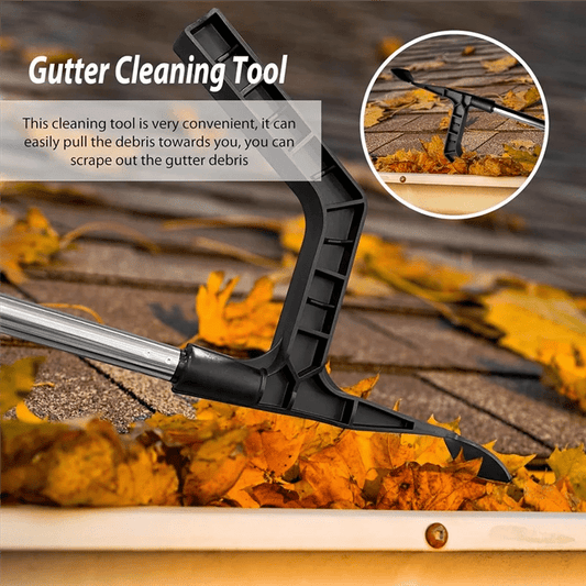 Telescopic Gutter Cleaning Tool Adjustable Brush for Roof & Rain Leaf Gutters - Direct On Sale