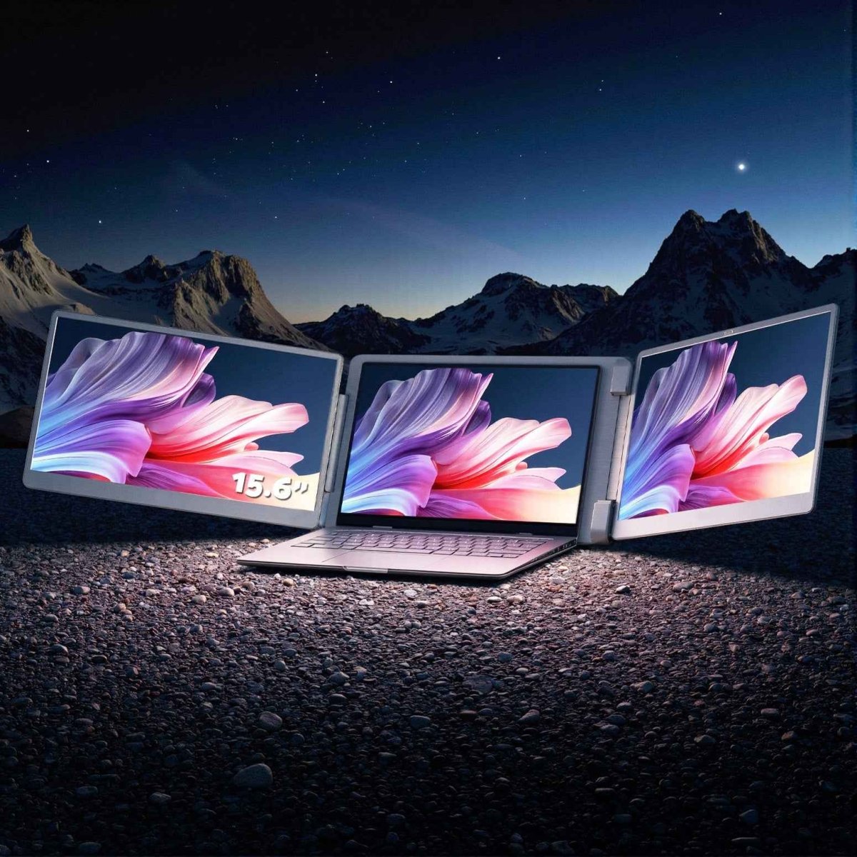 Triple Portable Monitor Laptop Screen Extender 15.6" Dual Display FHD IPS - Direct On Sale