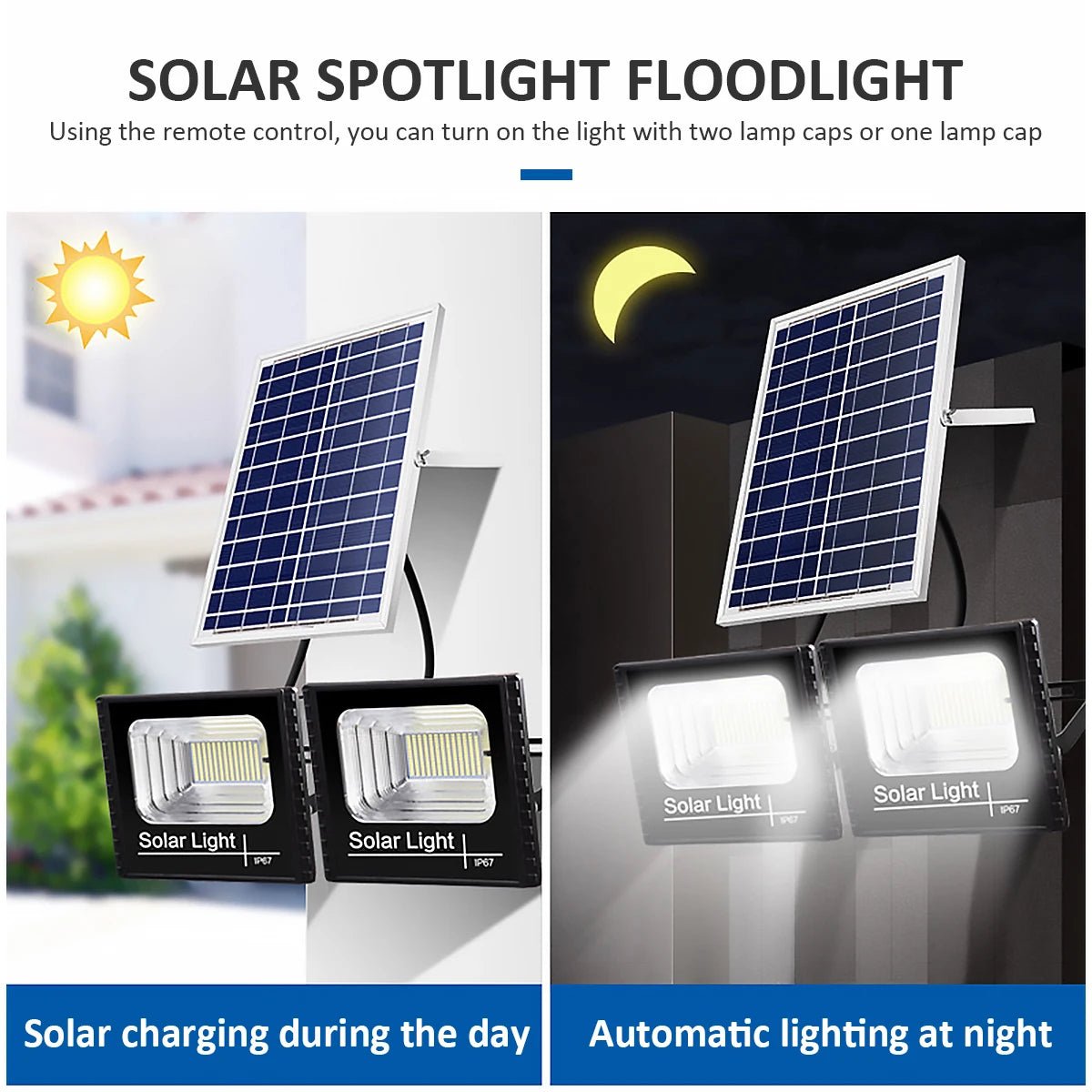 Ultra - Bright Solar LED Outdoor Garden Light with Remote Control, Waterproof Solar Street and Path Lamp - Direct On Sale