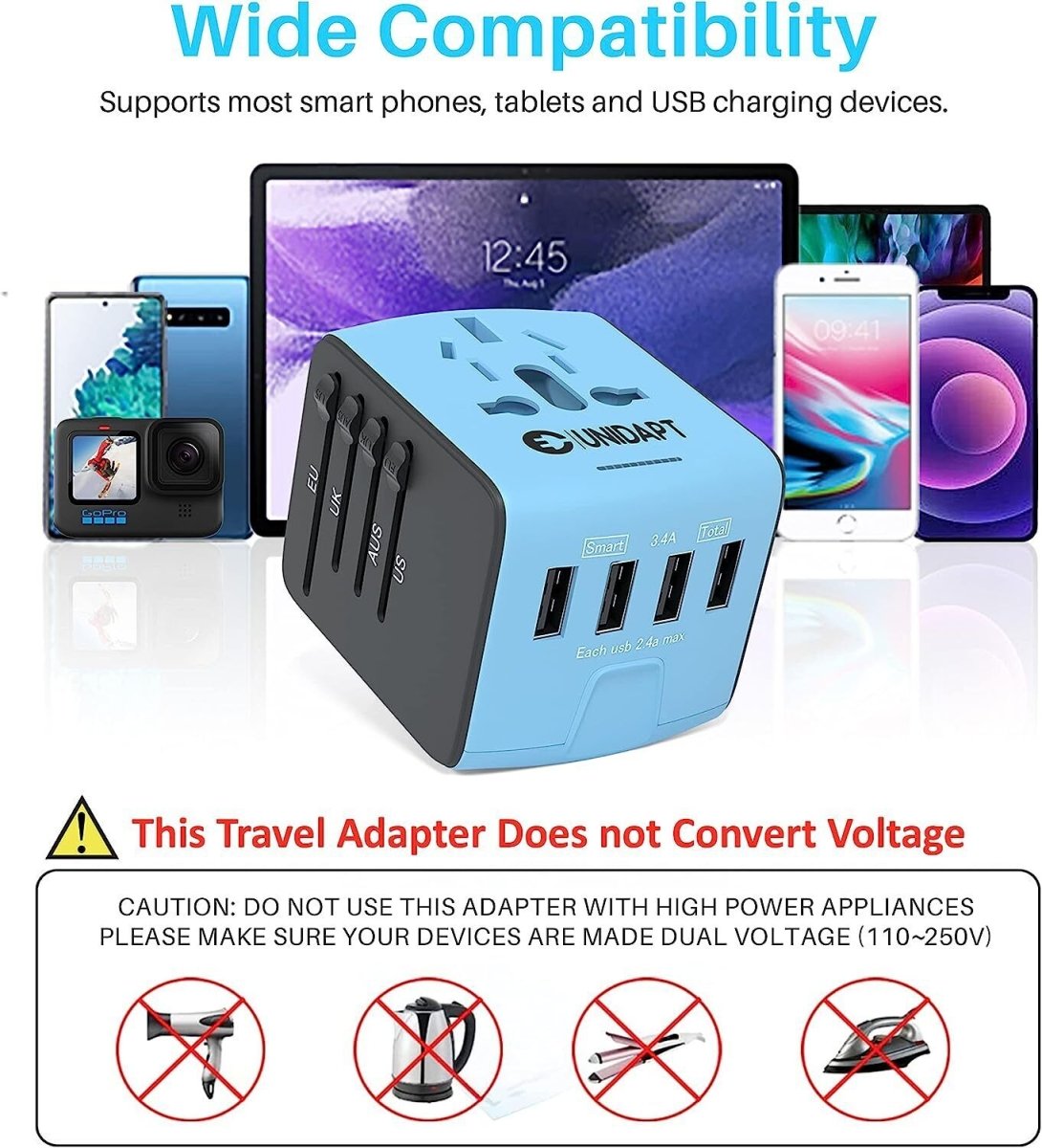 Universal International Travel Adapter - 3 USB Power Adapter + 1 Type C - Direct On Sale