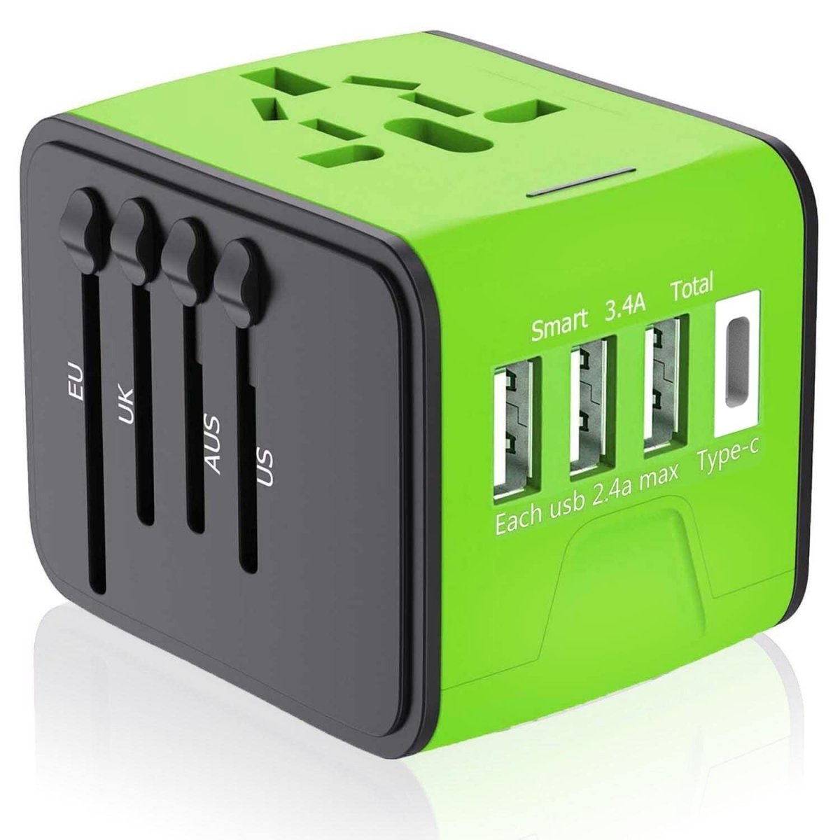 Universal International Travel Adapter - 3 USB Power Adapter + 1 Type C - Direct On Sale