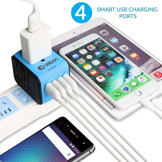 Universal International Travel Adapter - 3 USB Power Adapter + 1 Type C - Direct On Sale