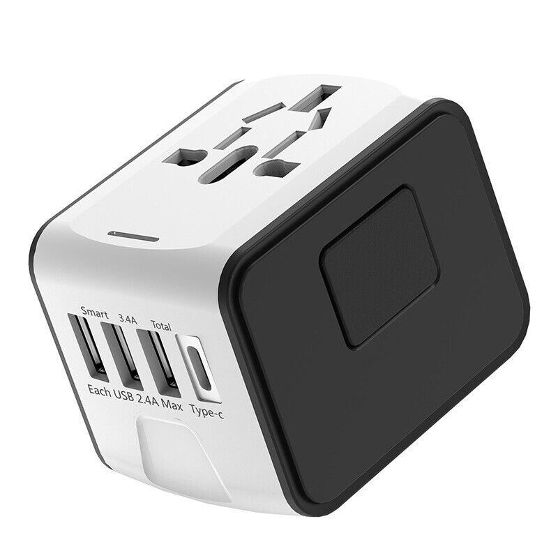 Universal International Travel Adapter - 3 USB Power Adapter + 1 Type C - Direct On Sale