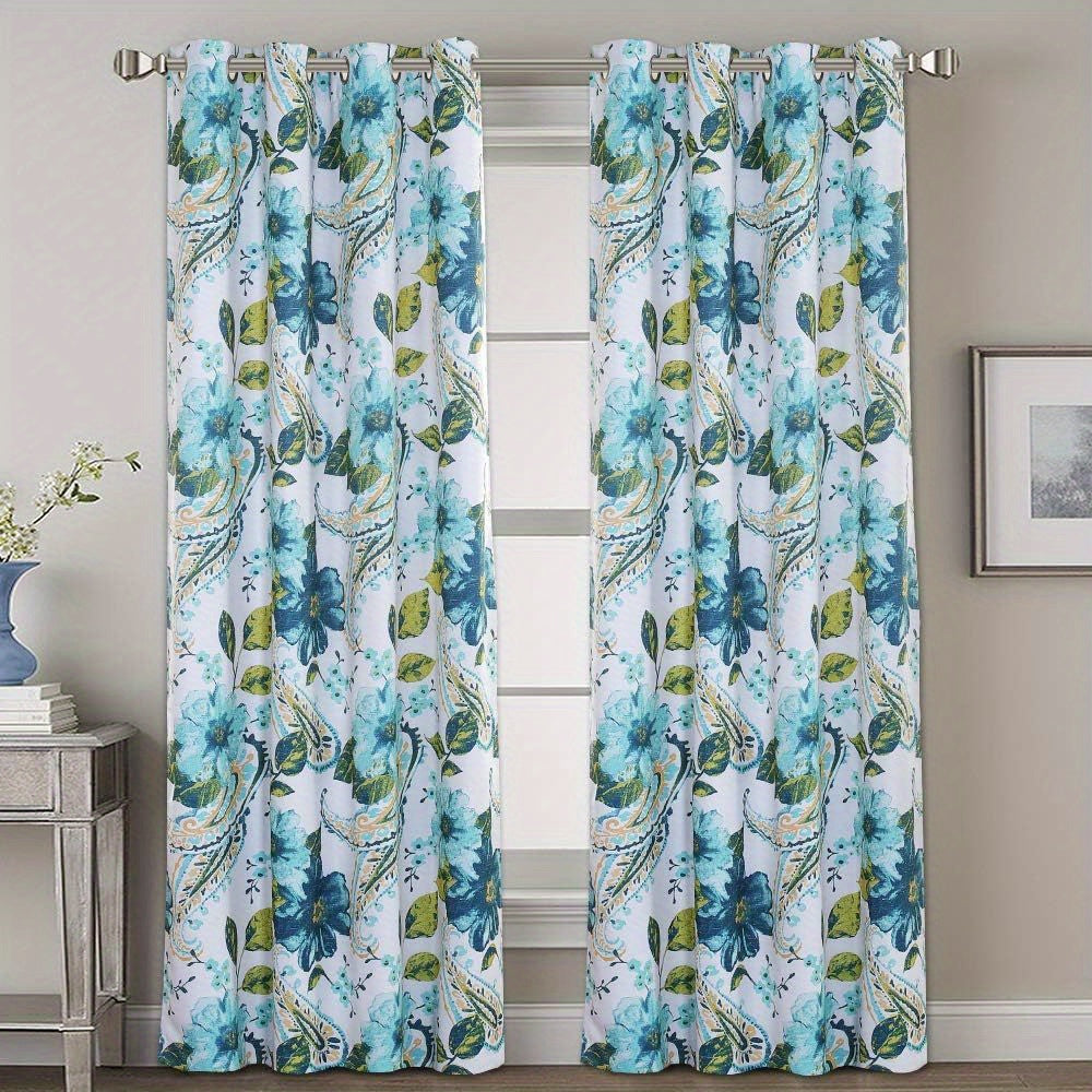 Printed curtains styling in a room