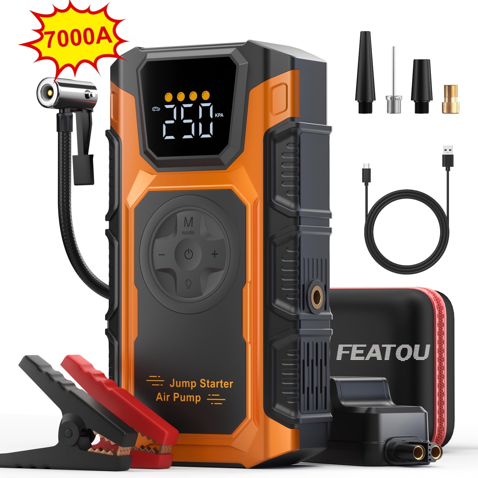 Portable wireless car jump starter and inflator overview