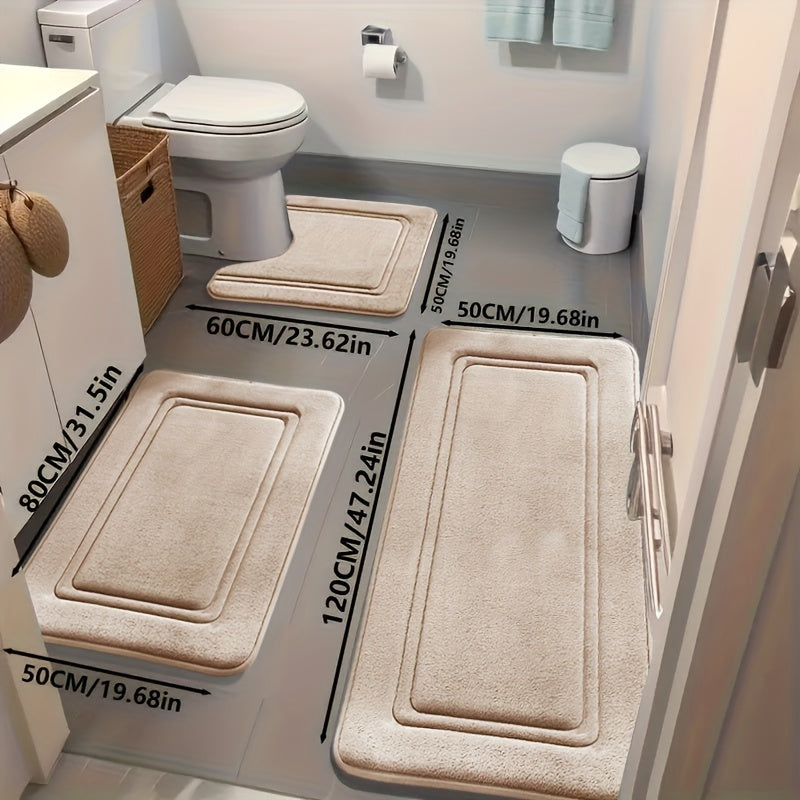 Non-slip backing on the bathroom rug