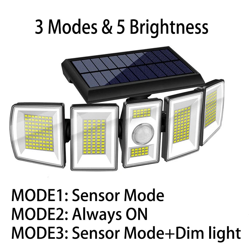 300 LED solar security light single and 2-pack