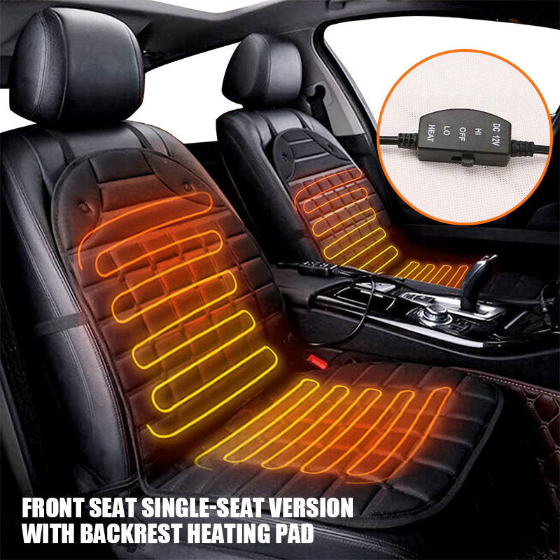Heated car seat cover available as a single cushion or 2-pack